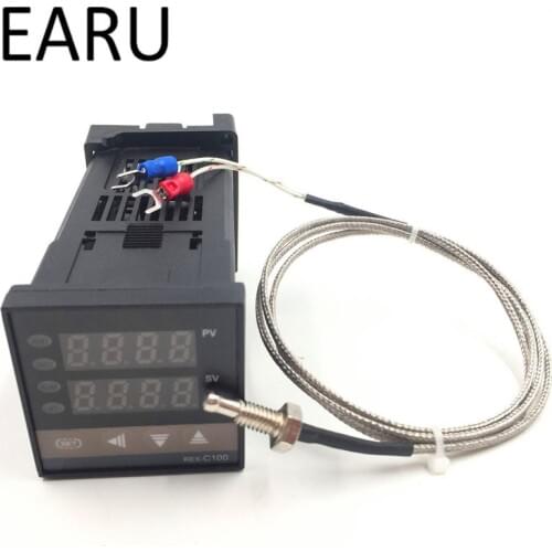 Dual Digital PID Temperature Controller REX-C100 Universal Input SSR Relay Output + M6 Probe 1m cable K typethermocouple Hot