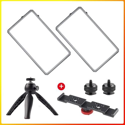 Portable LED Fill Light Photography Bi-Color Light 3000-6500K CCT Built-in 2100mAh Battery for DSLR Mirrorless Smartphone Vlog