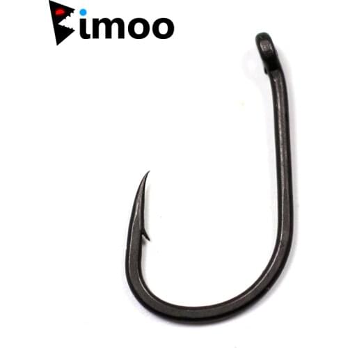 Bimoo 20pcs Coated Strong Carp Fishing Hooks High Carbon Steel Matte Black Micro Barb Size 2 4 6 8 10 Withy Pool Rig Hook