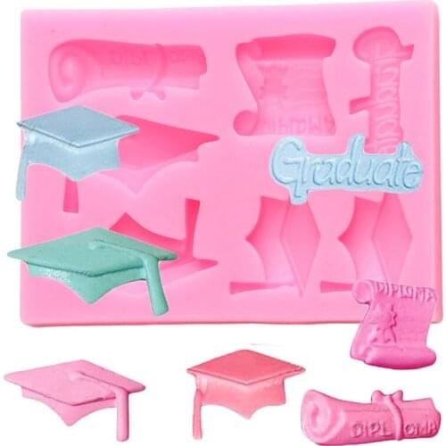 DIY Graduation Doctor Hat Sugarcraft Silicone Mold Cake Decorating Tools Fondant Chocolate Candy Clay Craft Resin Moulds