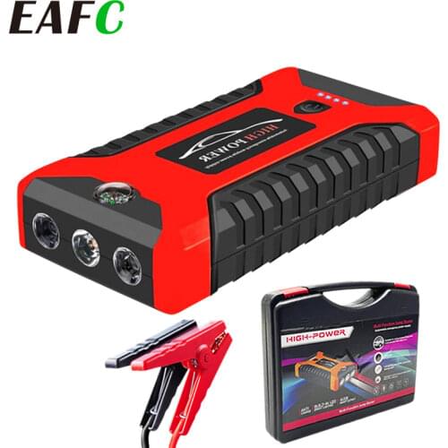 QC3.0 Car Jump Starter 600A 20000mAh Large Capacity 4 USB Power Bank Reverse Connection Protection Cars Booster Battery Starting