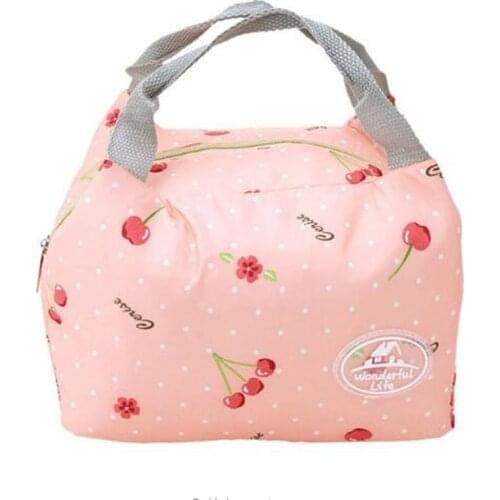 Newest Lunch Bag Insulated Cold Canvas Stripe Picnic Carry Case Thermal Portable Lunch Box