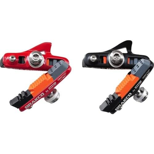 4X BRAKCO Road Bike Brake Pads Bicycle C Brake Pad Bicycle Parts Black & Red