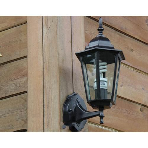 Outdoor Lantern Black Waterproof Wall Lamp Retro wall lamp Aluminum Sconce