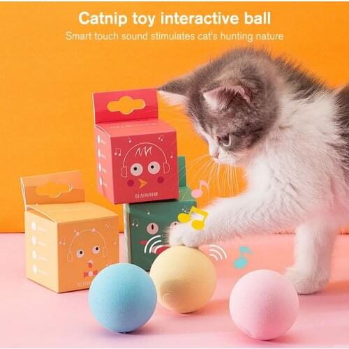 Smart Cat Toys Interactive Ball Catnip Cat Training Toy Pet Playing Ball Pet Squeaky Supplies Products Toy for Cats Kitten Kitty