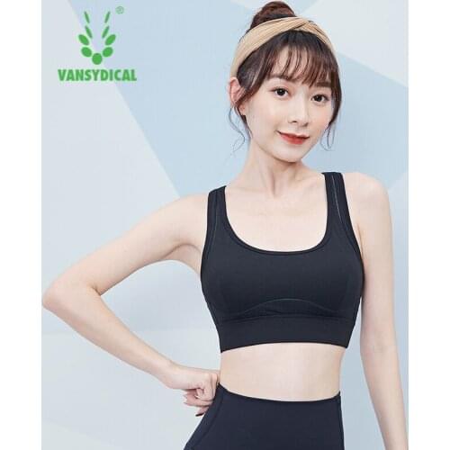 VANSYDICAL Yoga Sport Bra Women Mesh breathable Sexy Bralette Shockproof Running Tops Fitness Vest Gym Clothing Female Underwear