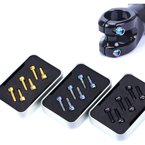 Bicycle Stem Screw Titanium Alloy M5x18/20 with Gasket Mountain bike Handlebar Horizontal Front Fork Fixing Screw