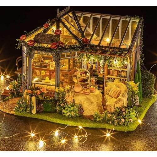 Rose Garden Clockwork Music Box Solid Wooden Handmade DIY Kits Valentine Friend Gifts Musical Boxes Table Ornaments Decoration