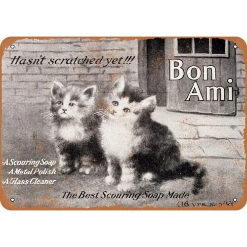Tin Sign Vintage Metal Signs - 1908 Bon Ami Scouring Soap - 8" X 12"