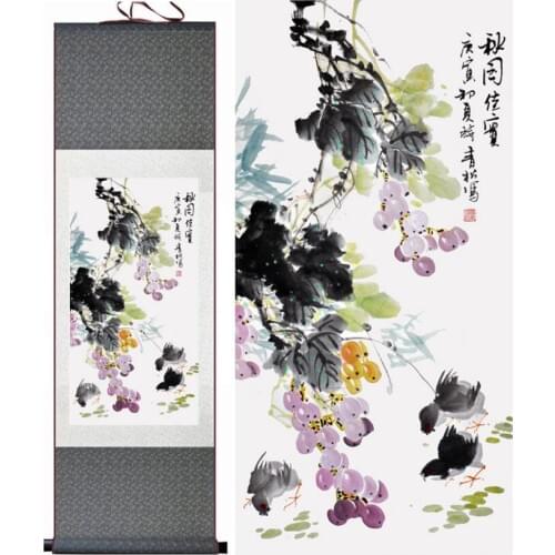 Birds and flower painting silk scroll painting traditional birds and flower painting Chinese birds