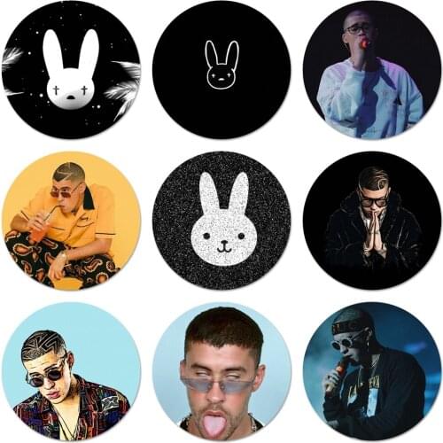 58mm Bad Bunny El Icons Pins Badge Decoration Brooches Metal Badges For Clothes Backpack Decoration