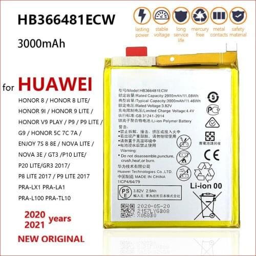 100% Original 3000mAh HB366481ECW Phone Battery For Huawei P Smart 5.6" FIG-LX1 FIG-LA1 FIG-LX2 FIG-LX3 In Stock Batteries