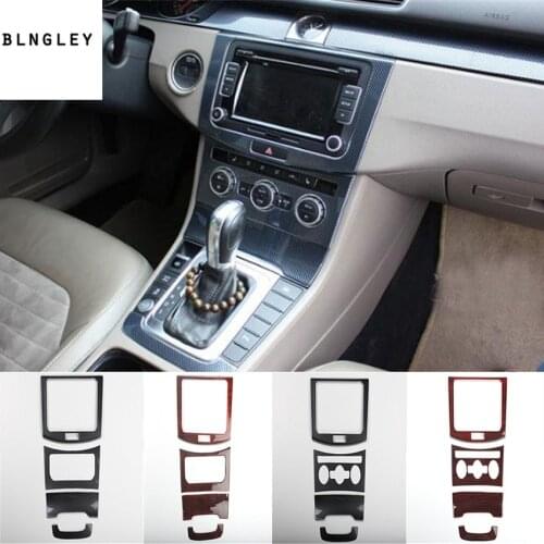 4pcs/lot ABS carbon fiber or wooden grain Central control panel decoration cover for 2012-2015 Volkswagen VW Passat B7