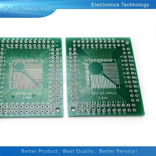 5pcs/lot FQFP TQFP 32 44 64 80 100 LQFP to DIP Transfer Board DIP Pin Board Pitch Adapter In Stock