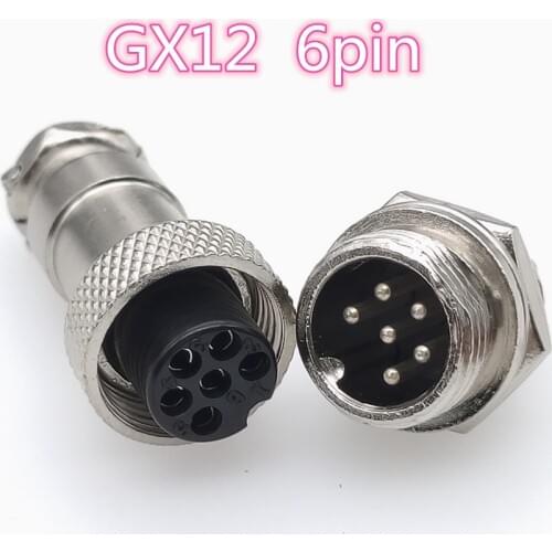 5Pcs/Lot Gx12-6 6Pin Male + Female 12Mm L88-93 Wire Circular Panel Connector Aviation Socket Plug Wit