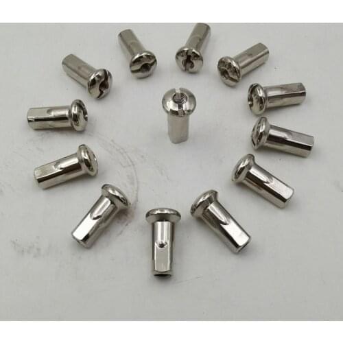8G Diameter 4.0mm Spoke Nipples Brass Material Lighting Sliver Color 8K Motobike Spoke Nuts Length 22 mm Motorcycle Spoke Caps