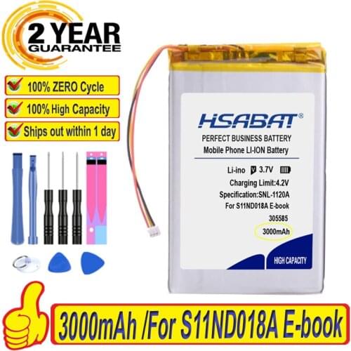 Top Brand 100% New 3000mAh 315586 3Pin Battery for S11ND018A E-book (ONYX BBA10) 355585 power bank psp DVR 305585 Batteries