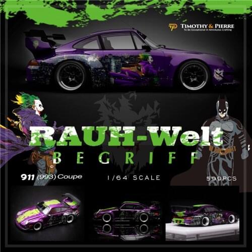 Timothy Pierre TP 1:64 RWB 993 Coupe Joker Purple GT Wing Resin Model Car