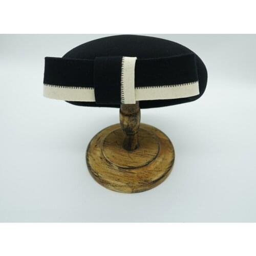 French Elegant Vintage Bow Decoration Black Green Wool Berets For Women Fall Winter Top Hat Church Wedding Fedora High Quality