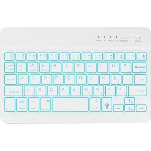 7 Colors RGB Bluetooth Keyboard Rechargeable Backlit Wireless Keyboard For iPad mini Air Pro for Android Widows Phone Tablet