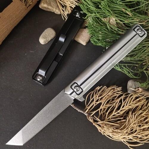D2 STEEL FOLDING KNIFE, 61HRC One-Handed Quick Opening Knife, Outdoor Survival Emergency Saber, Stainless Steel Fruit Knife