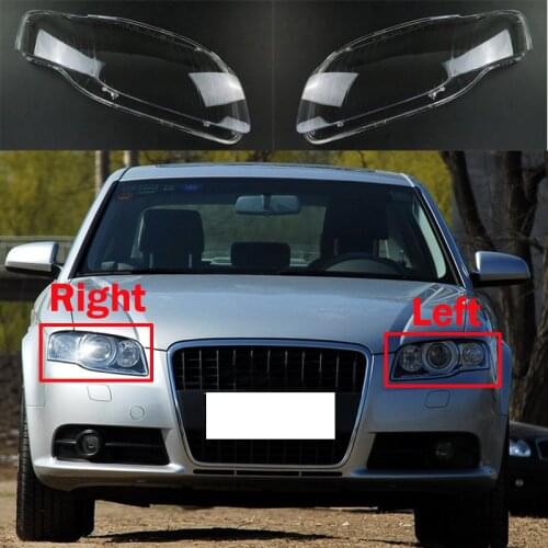 For Audi A4 B7 2007-2008 Car Front Headlight Lens Cover Auto Shell Headlamp Lampshade Glass Lampcover Head Lamp Light Caps
