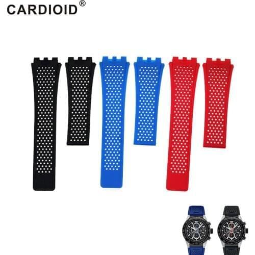 Classic 22mm Silicone Rubber Watchband For TAG HEUER Series Unisex Breathable Band Soft Watch Strap For CARRERA Wrist Bracelet