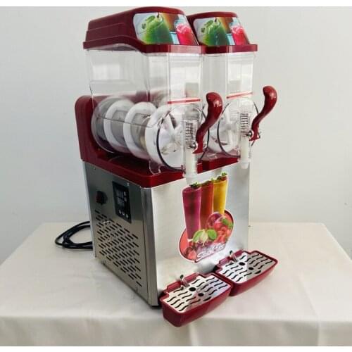 Frozen Drink Slush Machine 2 x12L Smoothie Slushy Maker 2 Cylinder Snow Melting Tank Ice-Cool Juice Dispense Commercial