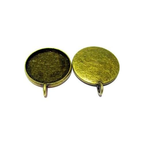 Beadsnice Brass Cabochon Setting Pendant Fit 12mm Round Pendant Base Jewelry Making Findings 24064