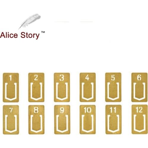 Copper Index Bookmarks Clip 12 pcs Travelers Notebook Notes Accessories Index Bookmarks Clip For File Office Accessories
