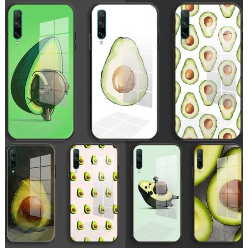 Soft Glass Case For Huawei Honor 30 20 10 Lite Pro 10i 20i 9a 8a 8x Balck Cover avocado cartoon