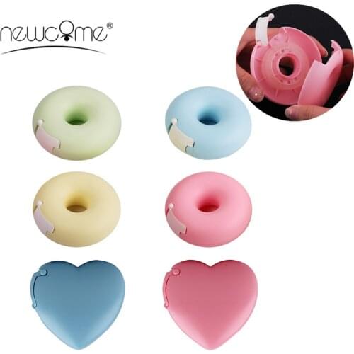 NEWCOME Eyelash Extension Tape Cutter Round/Heart Cutter Dispenser Adhesive Tape Holder Grafting Eyelash Plastic Tapes Cutting