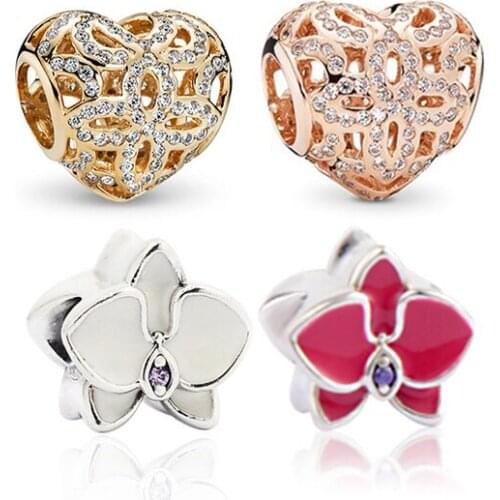 New High-quality Original Do Not Hollow Out The Heart-shaped Orchid Fashion Simple Jewelry Womens Birthday Jewelry Gifts