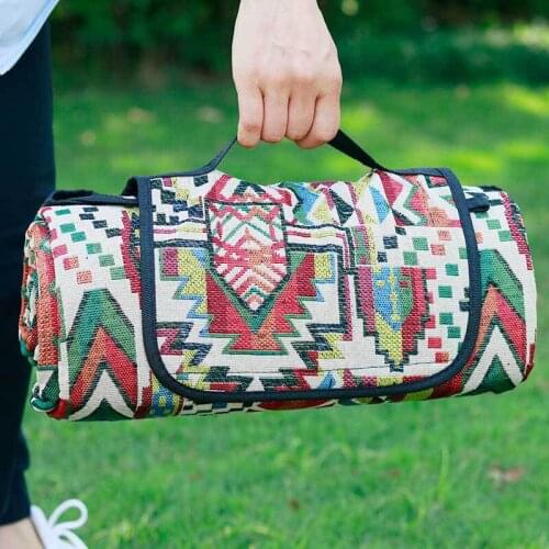 Picnic Blanket Waterproof Foldable Portable Backpack for Camping On Grass Beach Blanket Large Outdoor Backing Handy Mat &T8