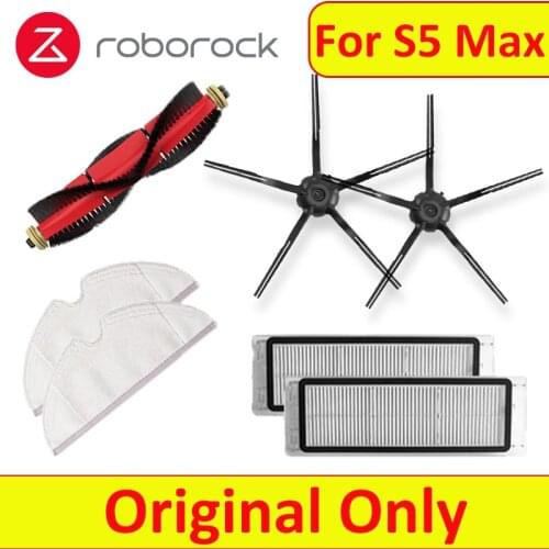 Geniue Roborock S5 Max Accessories Original Mop Cloths Main Brush Side Brush HEPA Filter Dock Base Water Tank Replacement
