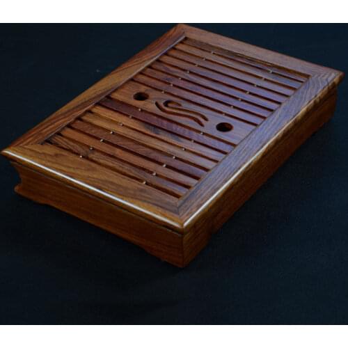 Tea tray African wenge teaboard chicken wing wood puer tea table saucer drawer tray size about 33.5-23.5-6CM