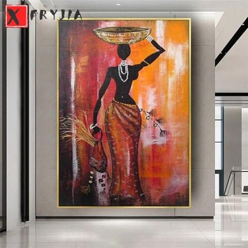 Full Square Diamond Painting Abstract african black woman Mosaic Needlework Picture Diamond Embroidery Sale Home Decor