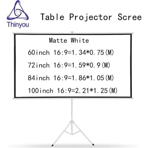 Thinyou Tripod Portable Foldable 100inch 16:9 Projection Screen HD Floor Stand Bracket Outdoor Movie Use For Family Business