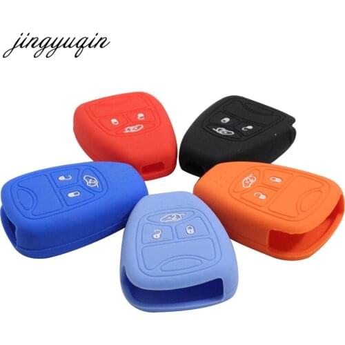Jingyuqin 30pcs/lot Silicone 3/4 Button Remote Key Case Fob Cover For Jeep /Commander /Cherokee /Wrangler