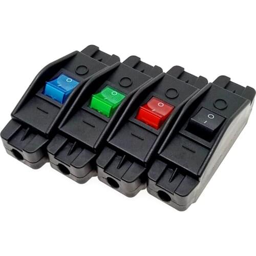 16 Amp Inline On/Off Cable Cord Switch Blue LED Indicator Heavy Duty Max AC100~250V