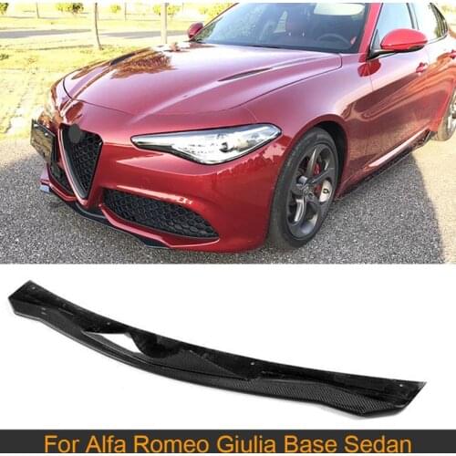 Carbon Fiber Front Bumper Lip for Alfa Romeo Giulia Quadrifoglio Base Sedan 4-Door 2015-2020 Car Front Lip Chin Apron Protector