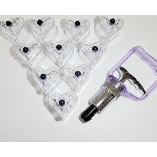 10 PCS Love Shape Vacuum Cups Suction CPlastic ups Cupping Device Cupping Massage Therapy Cupping Hijama Cup Cupping Cans Jars