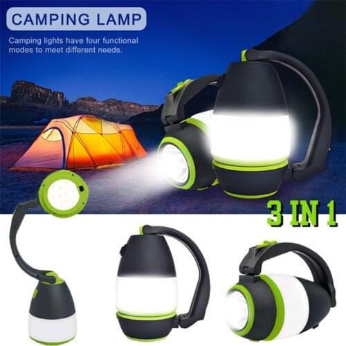 High Power Camping Lantern Light Rechargeable 3 In1 Led Flashlight Tent Lamp Emergency Worklight Portable Lantern