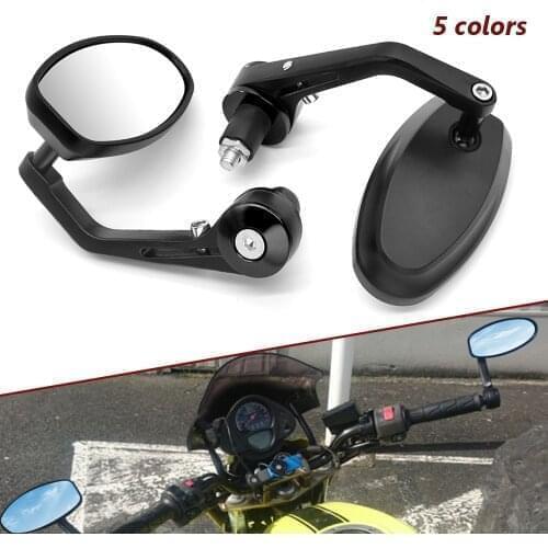 Motorcycle Rear View Mirror 7/8" Handle Bar End Side Rearview Aluminum For Kawasaki zxr 400 Ninja GPZ500 EX500 650R ER6F ER6N