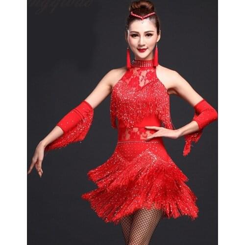 Ladies Latin Dance Costume Fringe Women Ballroom Dancing Dance Dress Tango Dress Samba Dress TB7012