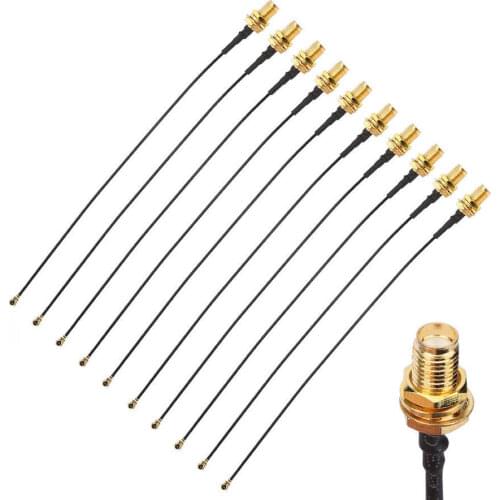 10Pcs RF Adapter Pigtail Cable IPEX to SMA-K/U.FL Antenna Feeder 15cm Jumper Wire for Face Recognition