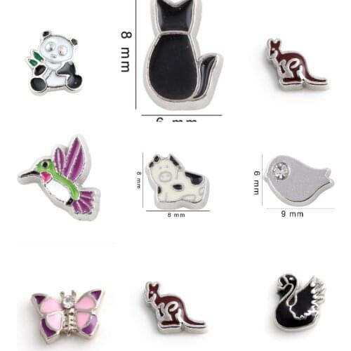 F459 Cute Dairy Cow Floating Locket Charms For Glass Living Locket 8*8mm