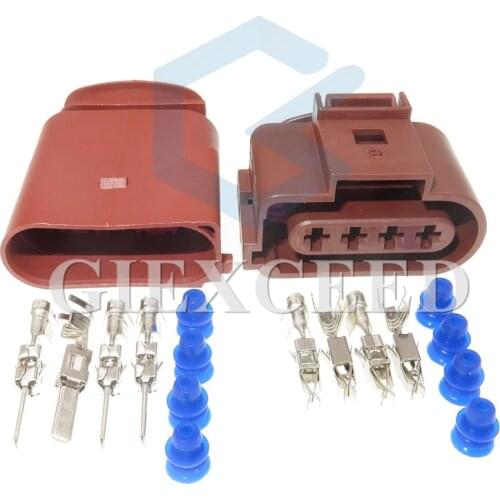 4 Pin 1J0973824A 1J0973724A 3.5mm Waterproof Female Male Auto Oxygen Sensor Plug Harness Connector Sockets For VW