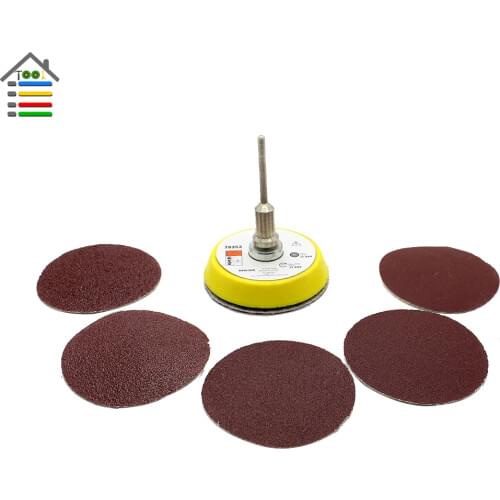 High Quality 50PC 50mm Mix Grit Sander Disc Sanding Polishing Pad w/Backer Plate for Dremel Electric Grinder Rotary Tool