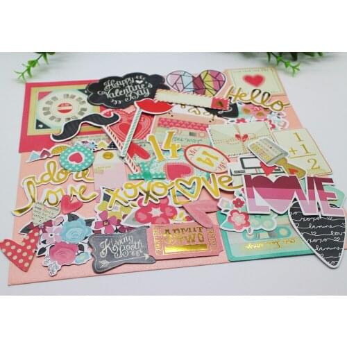 51pcs Love&Lips Adhesive Paper Stickers For DIY Scrapbooking Decorative label/Hand Account/Holiday Present Adhesive Gift Tags